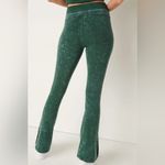 Victoria's Secret PINK Women's Size M Cotton Foldover Flare Leg Pants Green Cozy Photo 1
