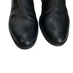 Geox  Fecility Leather Boots Women Size US 8 EU 39 Black Side Zip Block Heel‎ Photo 6