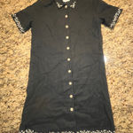 Christopher & Banks Christopher‎ Banks Small Black Linen Blend Button Sleeveless Midi Floral Dress Photo 0