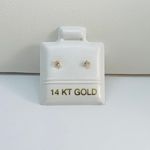 14k Solid Gold Tiny White Diamond Color Cubic Photo 1