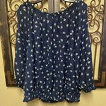 Blu Pepper Plus Navy & White floral cold shoulder top Photo 1