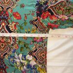 Johnny Was  Indi Flower Henley Tee Navy Brown Red Floral 95% Bamboo Boho Fall XS‎ Photo 6