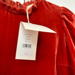 Ulla Johnson  Marlene Blouse Carnelian Autumn Velvet Mock Neck Top Size 4‎ NEW Photo 7