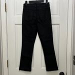 Tribal Dull Sheen Black Denim Skinny Cut Jeans w/ Raw Hem Photo 7