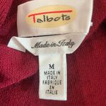 Talbots Talbot Knit Sweater Women Medium Red V-Neck Long Sleeve Neck Tie Wool Pull On Photo 1