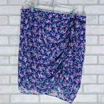 Veronica Beard Spencer Silk Side Ruched Abstract Floral Pencil Skirt Size 16 Photo 3