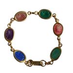 Vintage Egyptian Revival Scarab Gold tone Bracelet Photo 1
