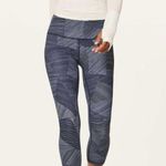 Lululemon WUNDER UNDER HI RISE CROP ETCH HAIL MIDNIGHT NAVY FULL ON LUXTREME 21” Photo 2