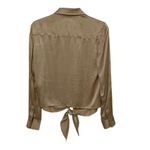 Antonio Melani  Gold Silk Button Up Tie Front Blouse Top Womens Size XS Photo 2