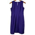 J.Crew  Wool Sleeveless Drape Sheath Dress Key Hole Button Side ZipUp 4P Purple Photo 3