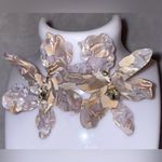 Natasha NWT Large Beige/Tan/Cream Confetti Crystal Sphere Earrings Tan Photo 3