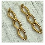 Givenchy faux diamond gold tone link earrings Photo 2