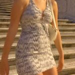 Elegant Gray Patterned Women's Dress Blue Size undefined Photo 1