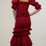 Rachel Parcell  Jacquard Smocked Ruffle Tiered Dress Red Size Large Photo 1