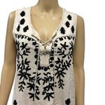 Beaches and Boho Seas the Dream Tassel Lace Up Sleeveless Coverup Dress Medium Black Photo 1