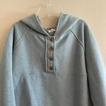 Thread and Supply Hem & Thread Blue Hooded Sweatshirt Photo 3
