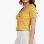 Roxy Yellow Striped Cropped Top Size XS NWT Photo 1