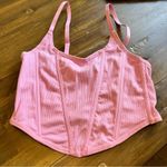 Colsie Ribbed Crop Top Boning Corset Style Pink Purple M Size M Photo 3