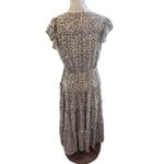 Betseys Boutique Shop Leopard Print Midi Dress Tiered Ruffle Short Sleeve L Tan Size L Photo 1