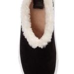 Tory Burch Miller Black Suede Shearling Reva Slip Photo 1