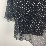 Theory  Marsh Starry Print Silk‎ Dress Black Sheer Long Sleeve Size 0 Whimsigoth Photo 8