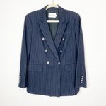 Rebecca Minkoff  Woman's 6 Navy Blue Pinstripe‎ Double Breasted Gabby Blazer Photo 1