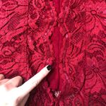 Windsor [] medium red lace fitted button down dress Photo 5