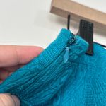 Forever 21 Contemporary Turquoise Textured Patchwork Mini Skirt Size L Photo 4