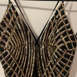 Windsor Black And Gold Sequined Homecoming Dress Photo 2