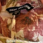 Unique spectrum  Floral Paisley Blouse Lace Sleeves Boho Womens XL Pink Cream Photo 3