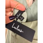 Lulus NWT  Elegant Confidence Sage Satin Flutter Sleeve Cutout Maxi Dress Size S Photo 7