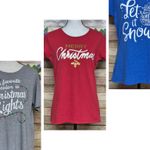 Holiday Time Great Christmas Theme Lot of Ladies Tees T-Shirts Size L 12-14 Photo 1