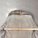 Linea Donatella VTG Y2K Suede Leather Coat Fur Trim Penny Lane Shaggy Boho Mob Wife Sz S Photo 7