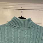 L.L. Bean Size M Light Blue Cotton CableKnit Turtleneck Pullover Sweater Size M Photo 4