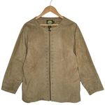 Cabela's Jacket Womens XL Leather Suede Western Laser Cut Full Zip Studded Brown Photo 0