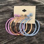Set of Colorful Hoop and Stud Earrings Multiple Photo 0