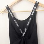 Nike | Black Criss Cross Back Tank White "Just Do It" Word Athletic | Small Photo 4