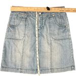 DKNY Vintage  Blue Light Wash Mini Jean Denim Skirt Size 28 Y2K Bratz Embroidered Photo 3