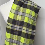 Gap  Plaid Blanket Scarf Wrap w/ Fringe Gray Neon Green 84” by 24” Acrylic Unisex Photo 0