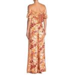 Free People  Carmen Boho Floral Orange Jumpsuit Flowy size small Photo 2
