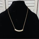 Jessica Simpson  Rhinestone Bar Fashion Necklace Gold Tone Photo 2