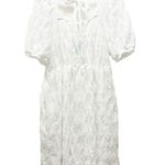 Hayden NWT  LA White Dress Textured Puff Sleeve Babydoll Dress Women’s Size Large Photo 0