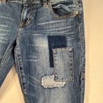 CAbi Womens Dark Wash Low Rise Patch Work Slim Boyfriend Jeans 4 Photo 4