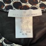 Papillon Blanc Dress Polka Dot Scoop Neck 3/4 Sleeve Black Brown Cream Sz XL EUC Photo 9