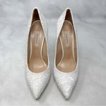 Casadei NEW  Blade Heel Glittery Lace Pointed Toe Pumps White Wedding Bridal 35.5 Photo 4