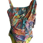 Bleu Rod Beattie One Shoulder Boho Paradise Swimsuit 6 Photo 0