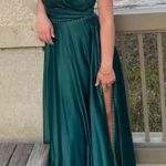 Satin Green Prom Dress Size 0 Photo 4