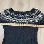 Venus Boat Neck Sweater 3/4 Sleeve Geometric Pattern Grey Womens Fairycore Photo 5
