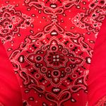 Old Navy  NWT red white black bandanna print ruched booty bikini bottoms. Sz XL. Photo 1