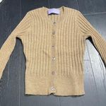 Lavender Label Vera Wang Ribbed Button Front Cardigan Sweater Camel Tan Knit Size XS Photo 0